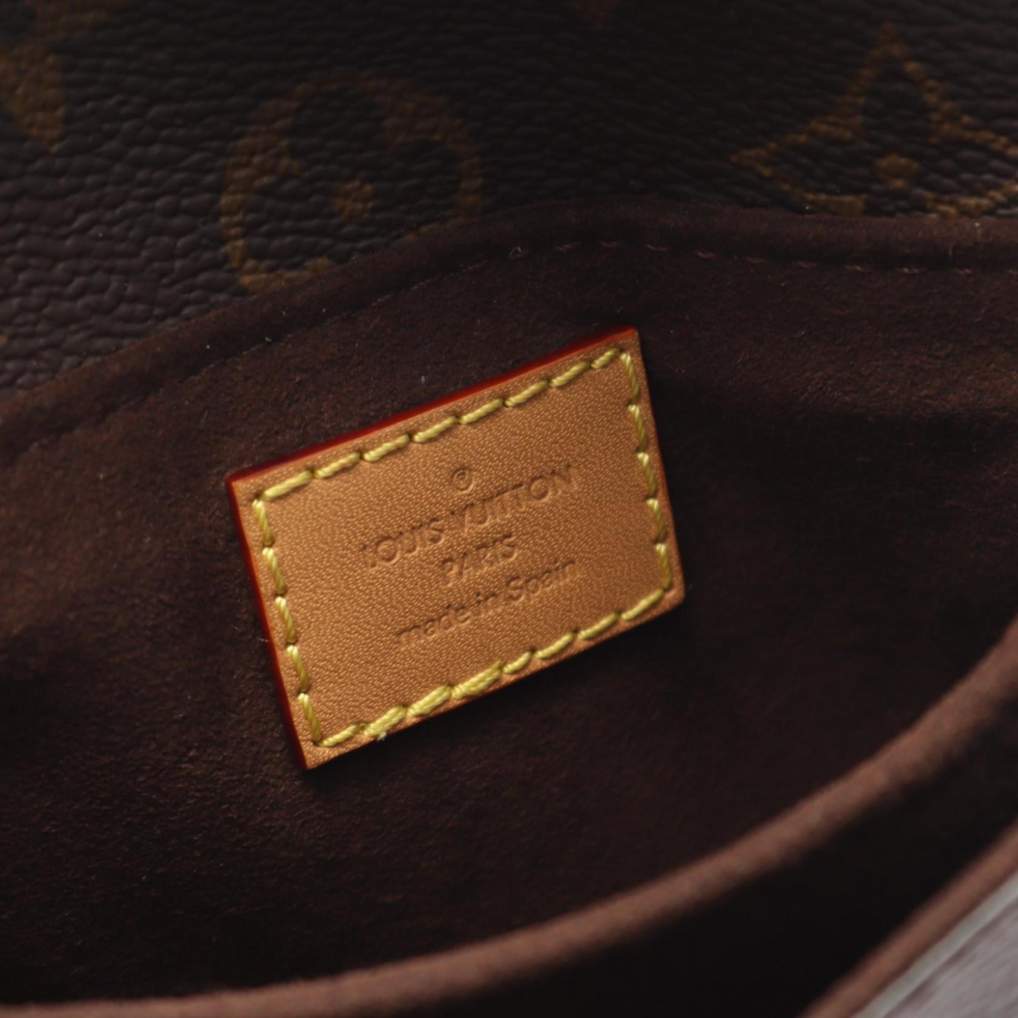 Louis Vuitton Brown Pvc Leather Handbag