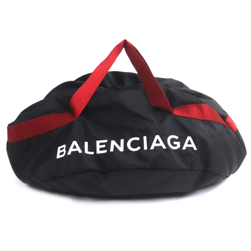 Balenciaga Black Red Color Nylon Boston