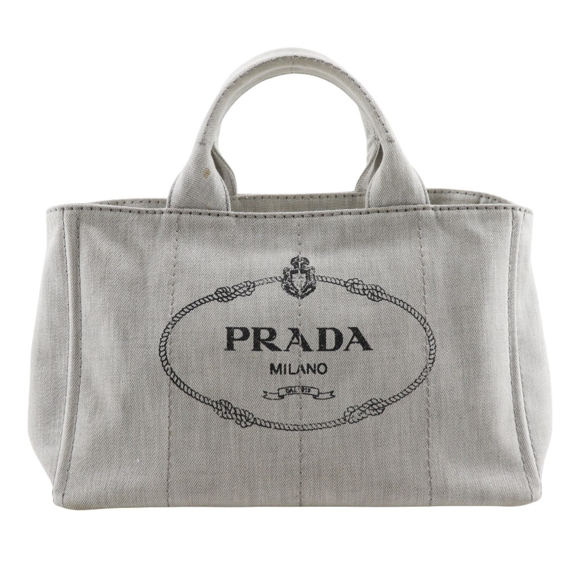 Prada Light Gray Denim Handbag