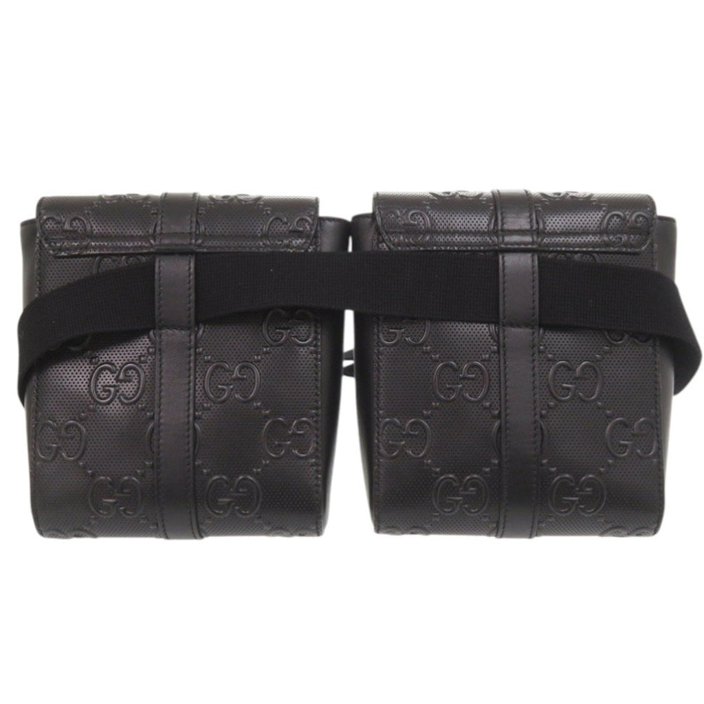 Gucci Black Leather Gg Leather Pouch Sling Bag (Pre-Owned)