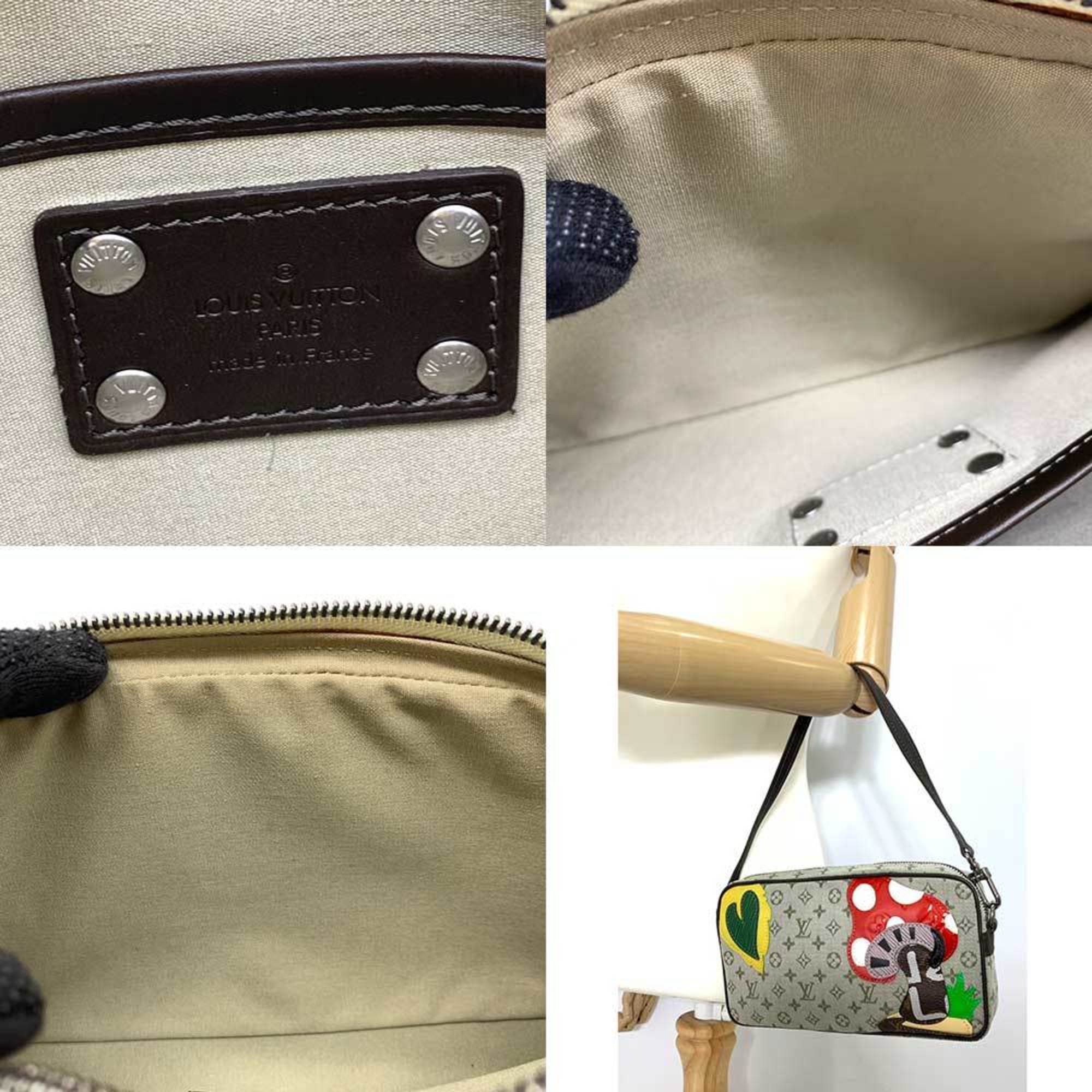 Louis Vuitton Monogram Mini Green Khaki Multi-Color Monogram Mini Handbag Pochette
