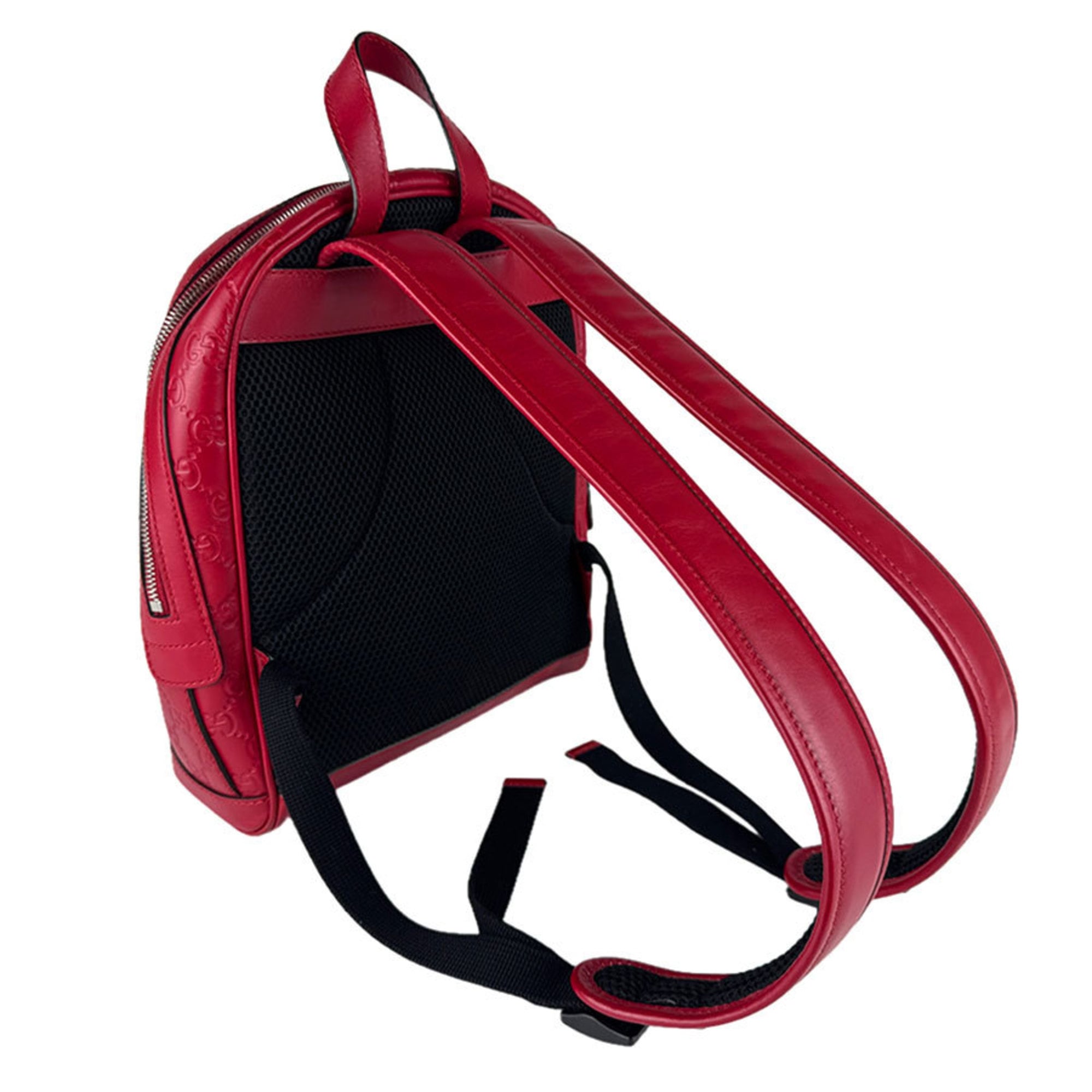 Gucci Red Color Leather Backpack (Pre-Owned)