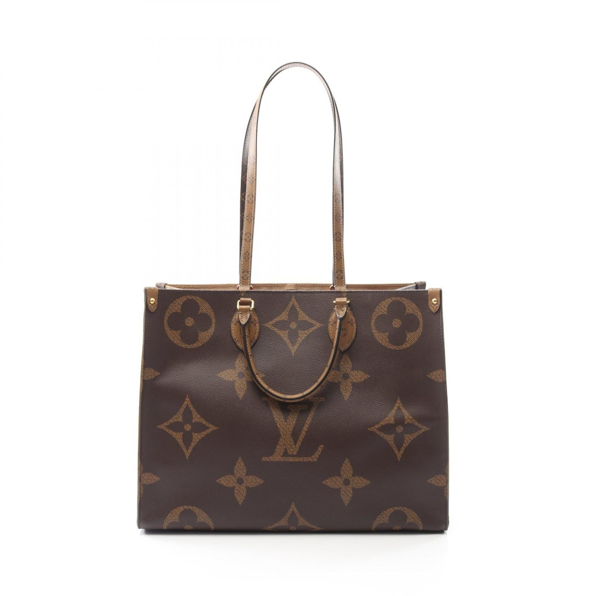 Louis Vuitton Beige Brown Monogram Coated Canvas Tote Bag