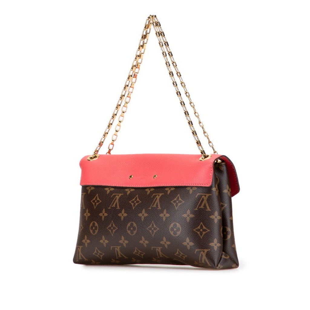 Louis Vuitton Monogram Brown Rose Litchi Pvc Leather Shoulder Bag