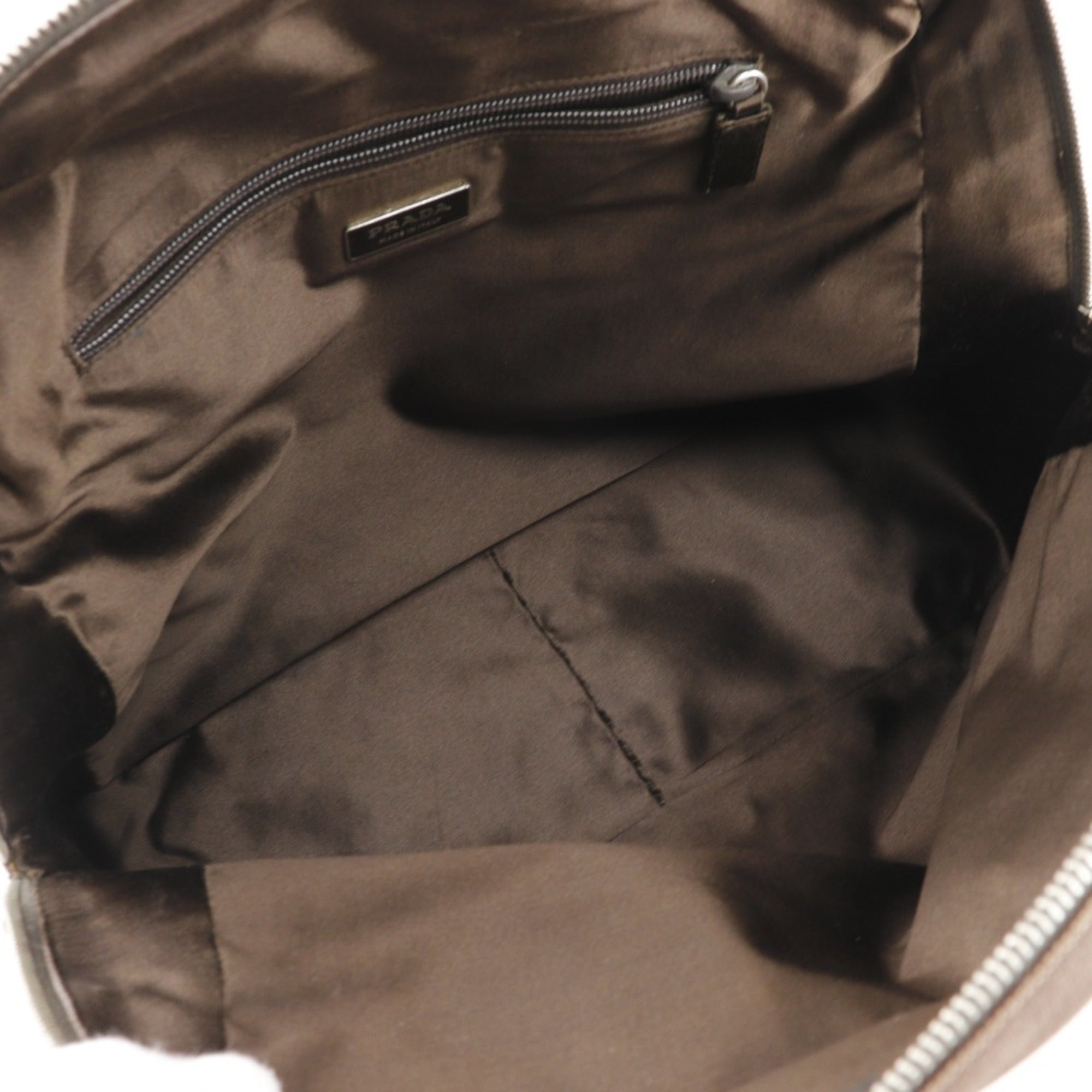 Prada Brown Canvas Boston Bag Tote Bag