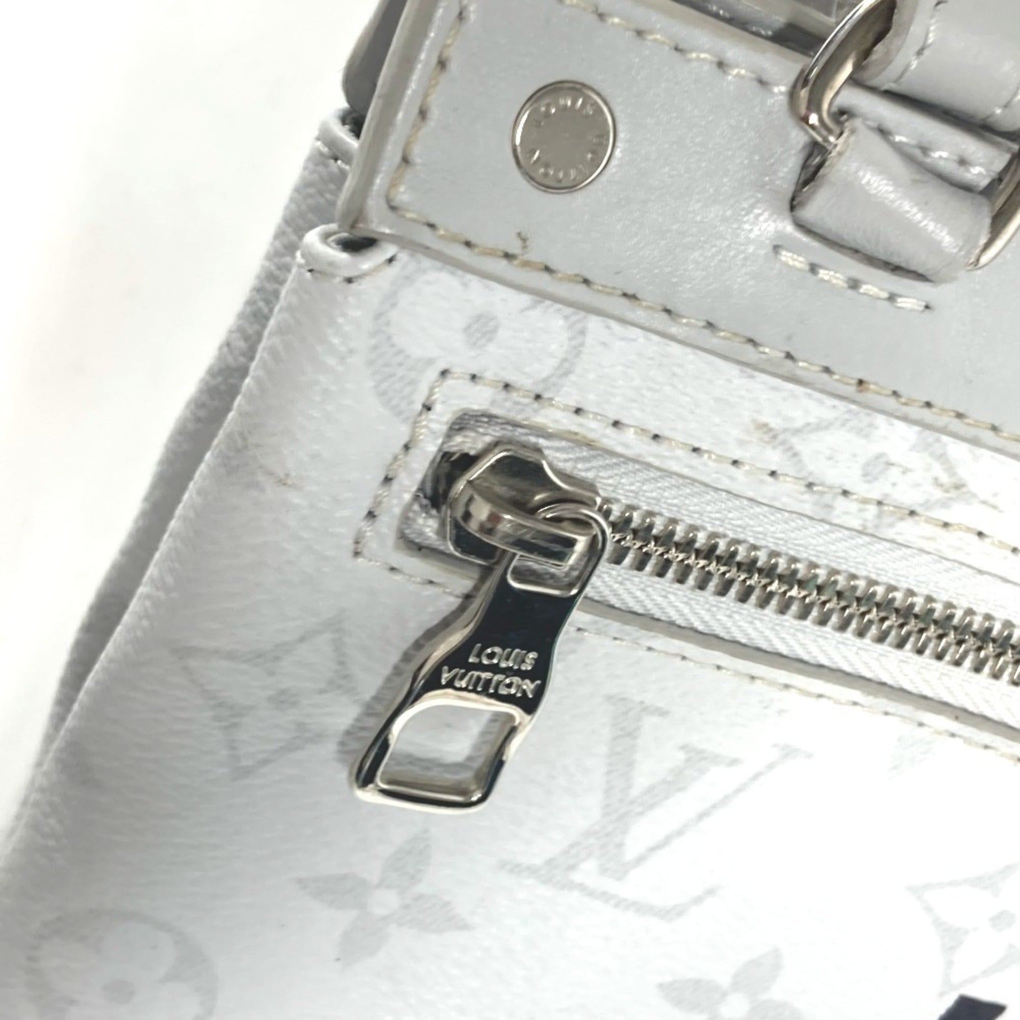 Louis Vuitton White Monogram Shoulder Bag Tote Bag