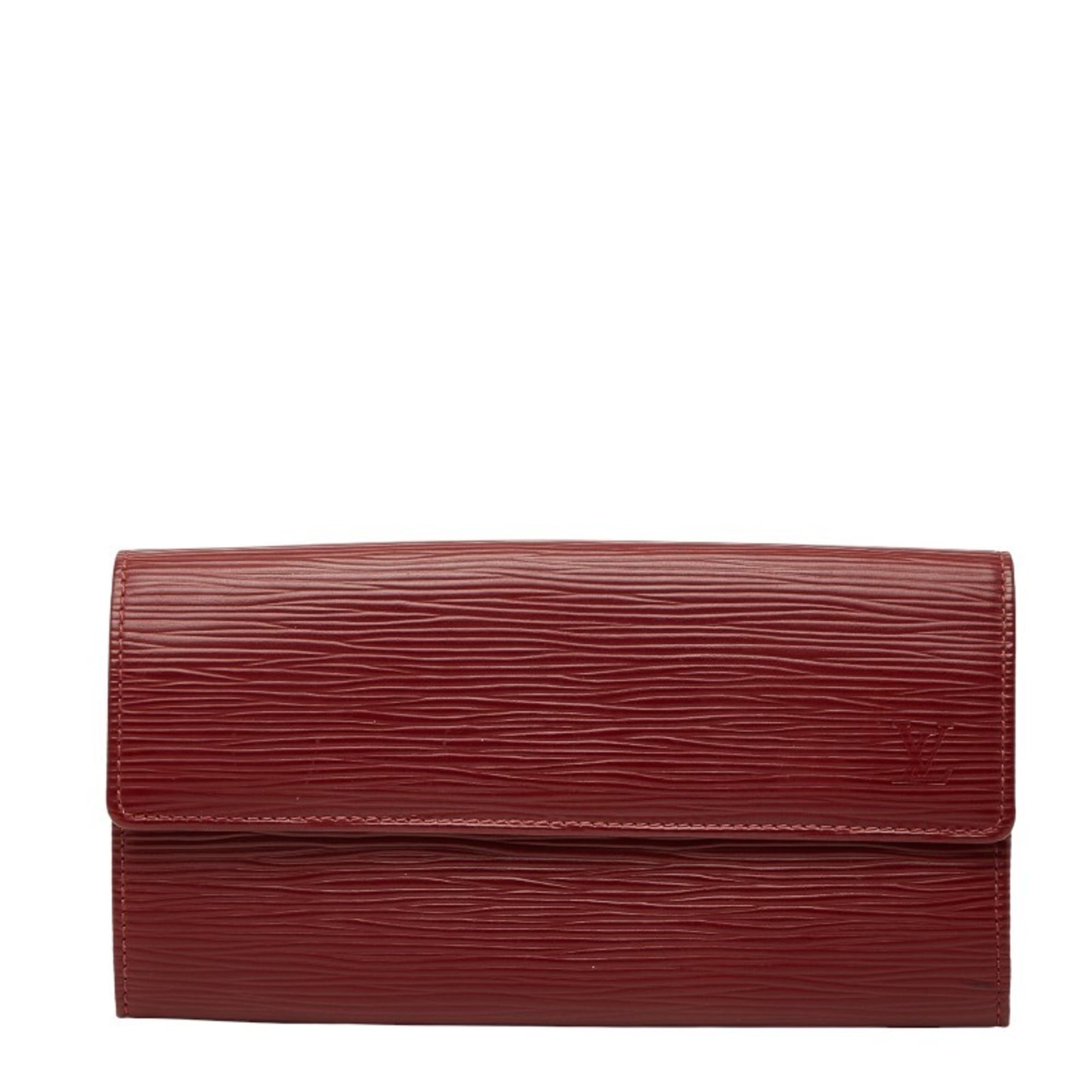 Louis Vuitton Red Color Cuir Ombre Leather Wallet