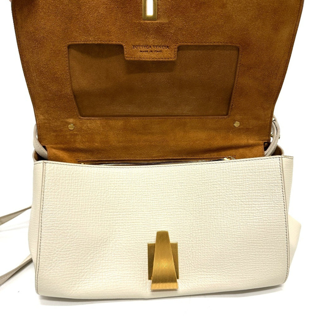Bottega Veneta Ivory White Leather Shoulder Bag