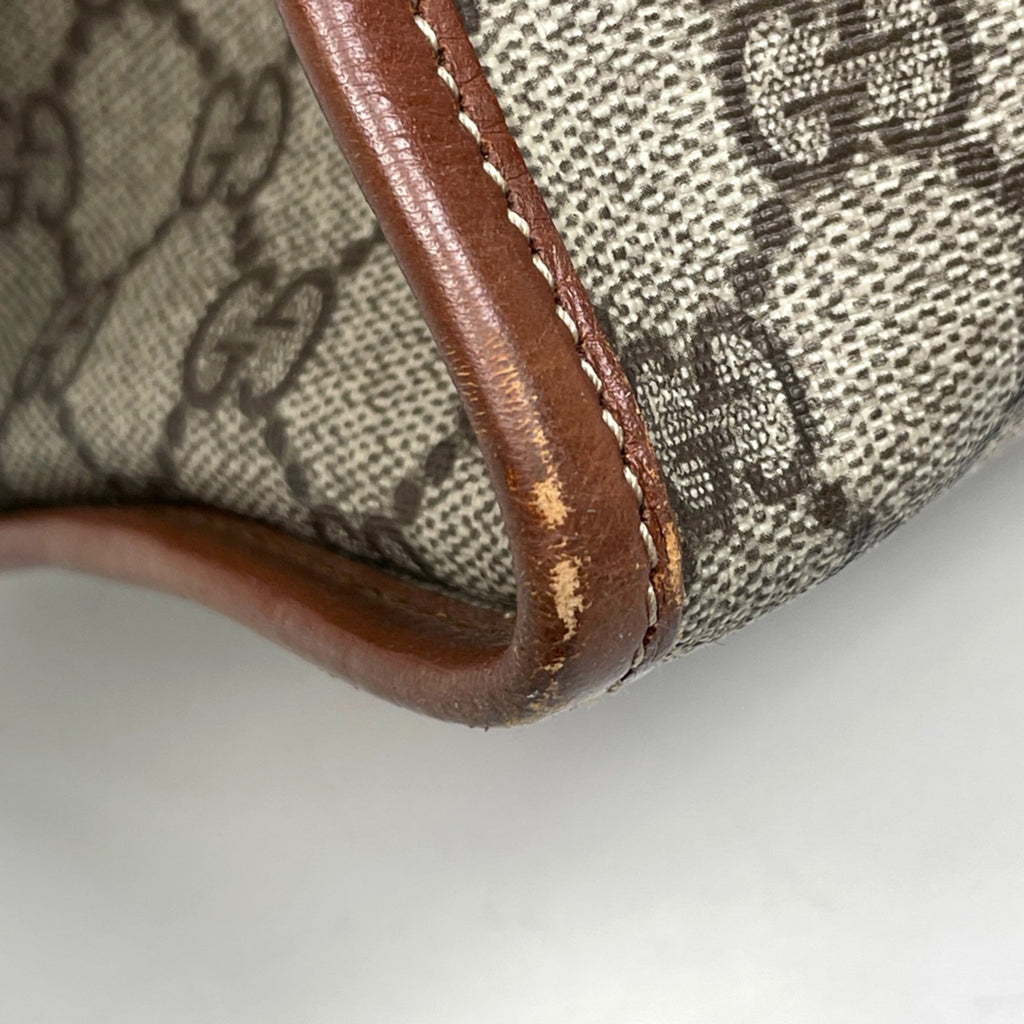 Gucci Beige Brown Gg Supreme Leather Handbag Tote Bag (Pre-Owned)