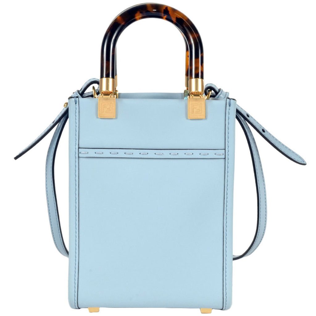 Fendi Blue Leather Handbag Shoulder Bag