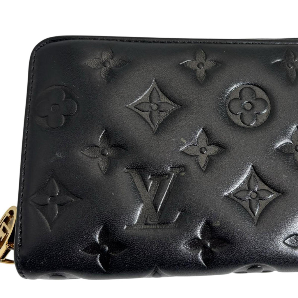 Louis Vuitton Monogram Black Noir Leather Long Wallet