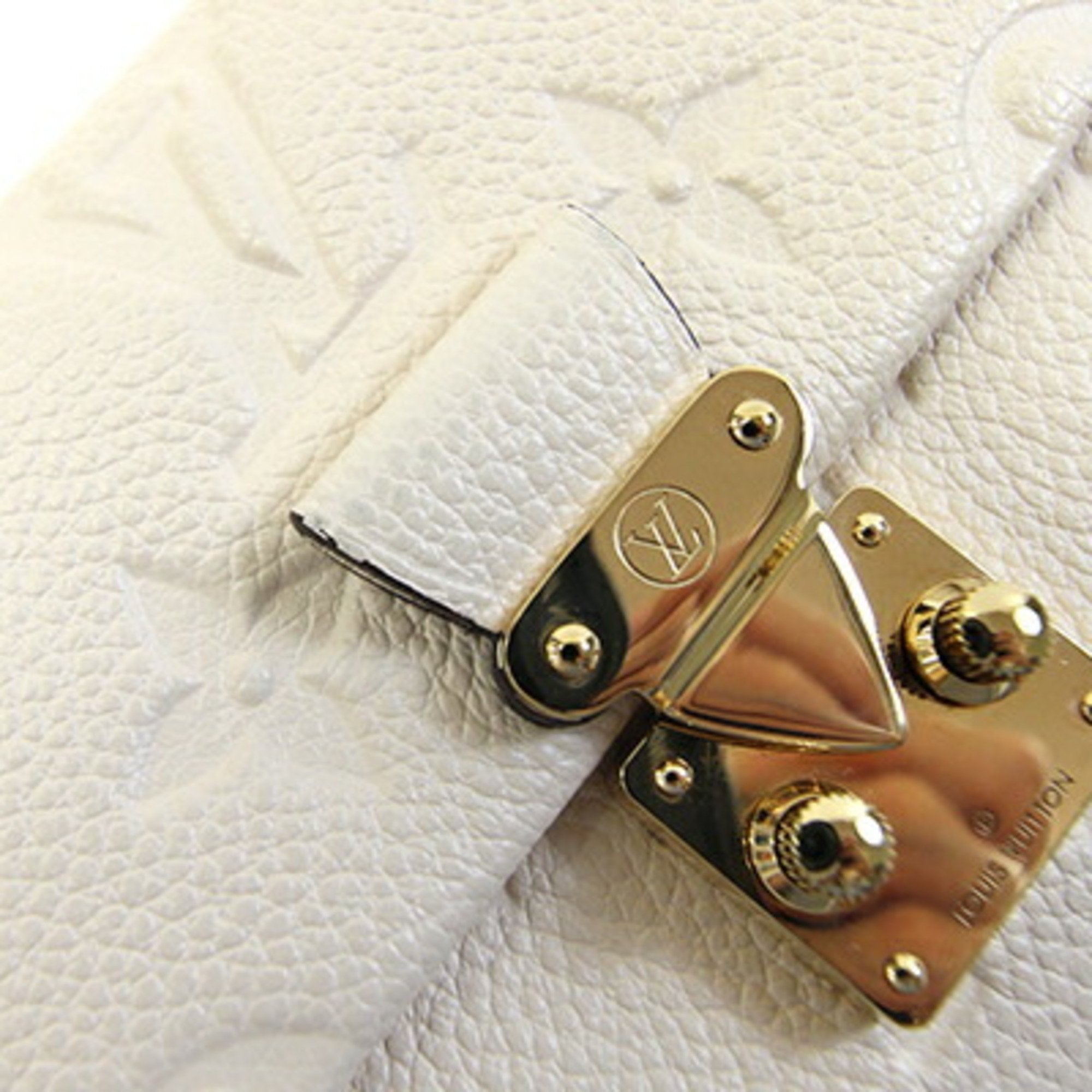 Louis Vuitton Ivory Monogram Empreinte Cuir Ombre Leather Wallet (Tri-Fold)