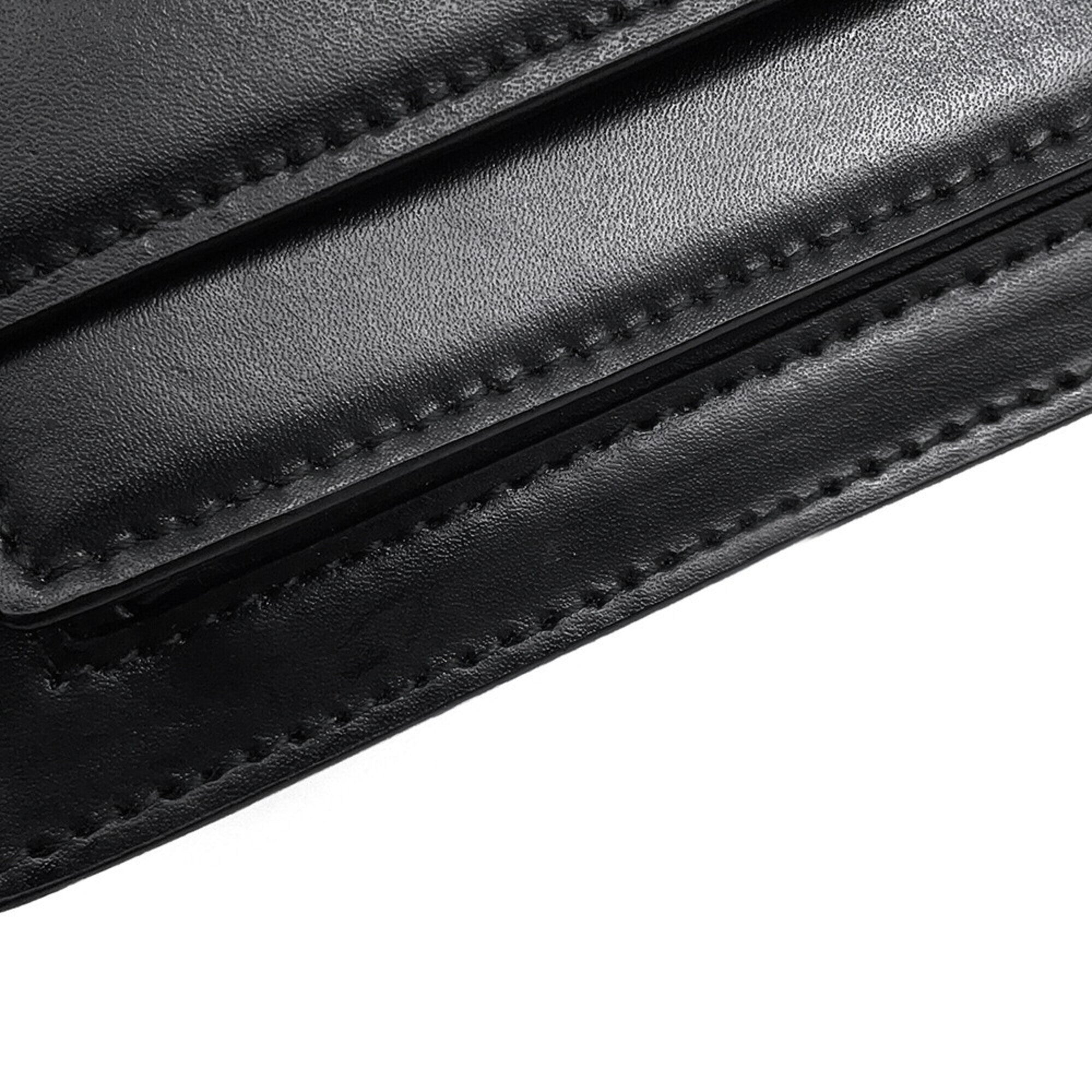 Balenciaga Black Leather Handbag Pouch Shoulder