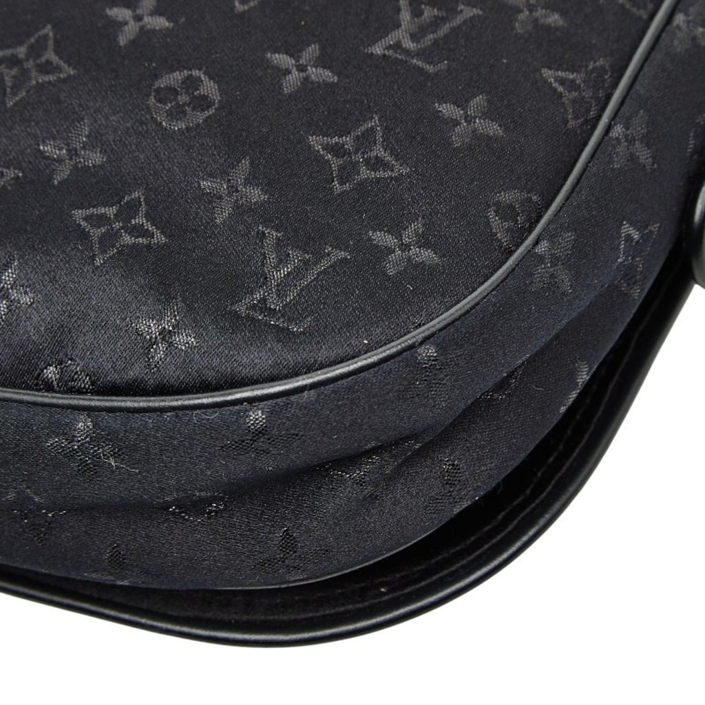 Louis Vuitton Black Noir Satin Leather Shoulder Bag