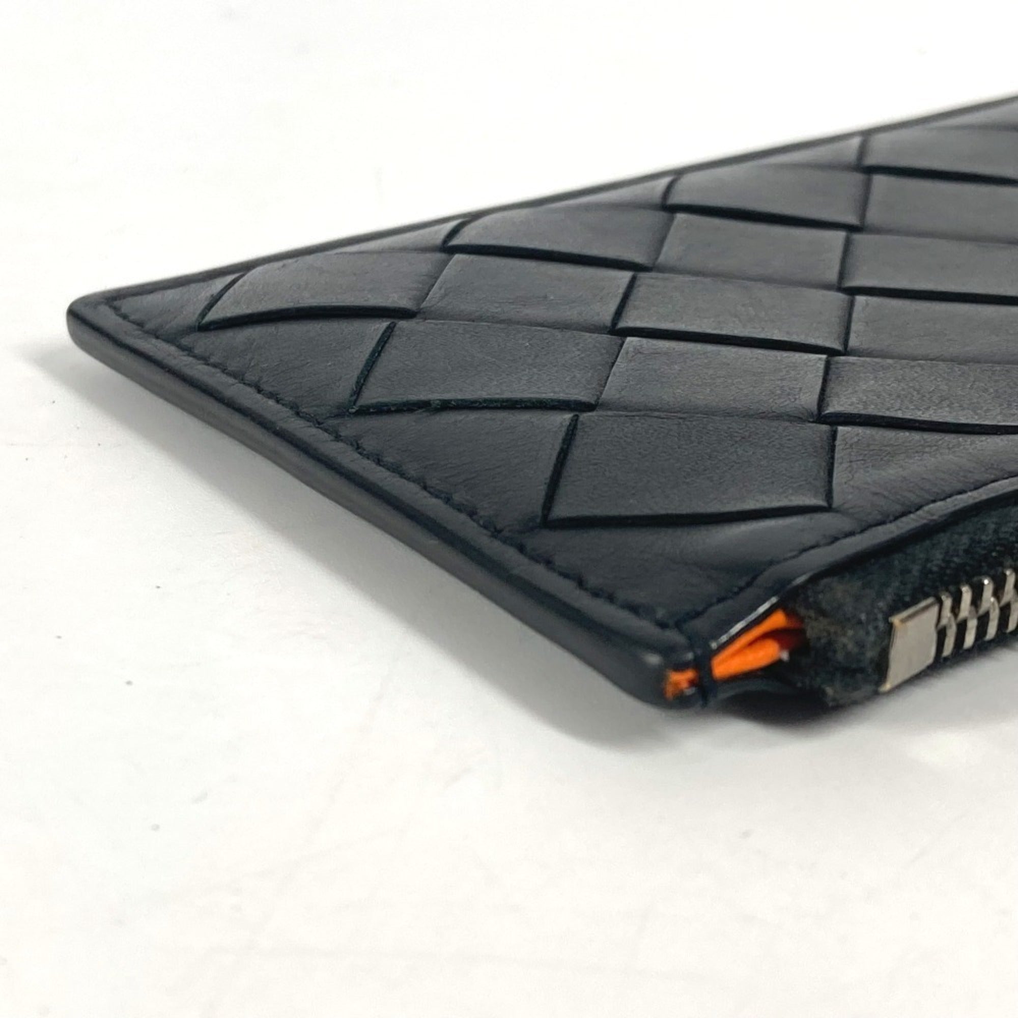 Bottega Veneta Intrecciato Black Leather Coin Purse/Coin Case