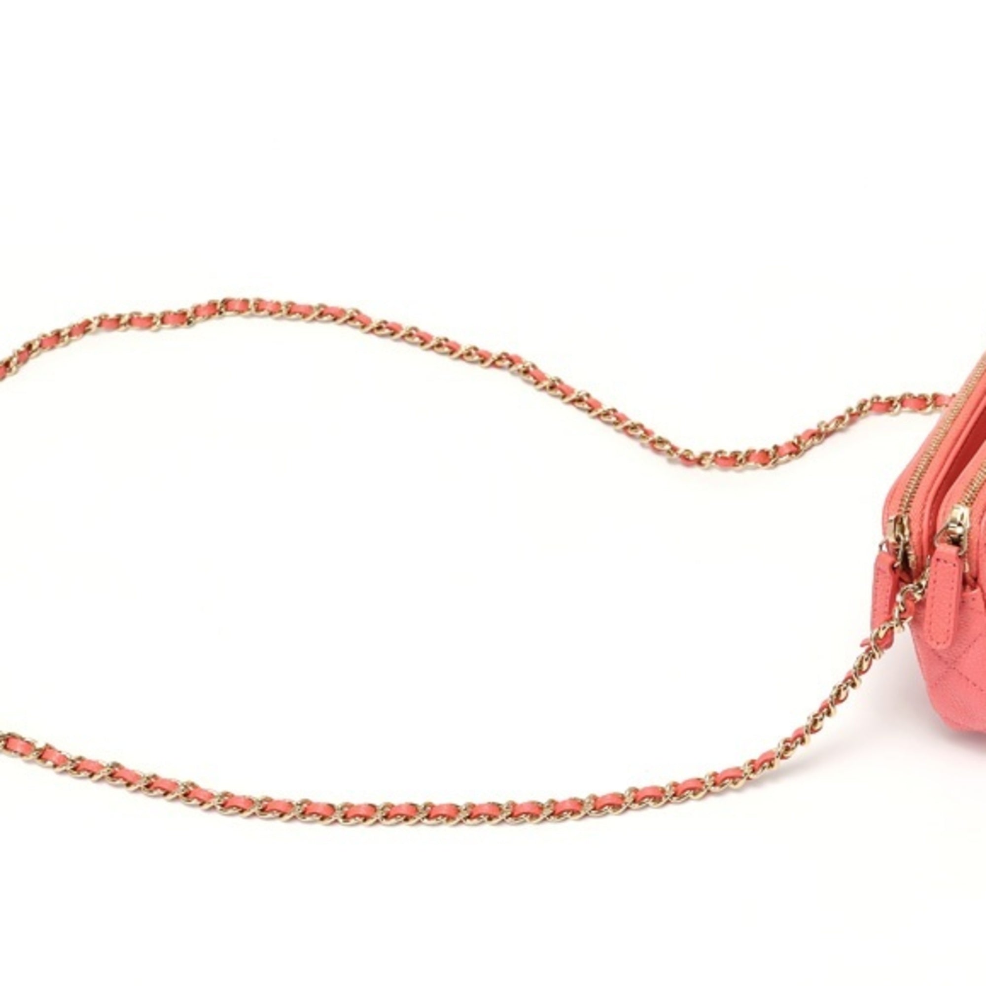 Chanel Pink Grained Calfskin Shoulder Bag