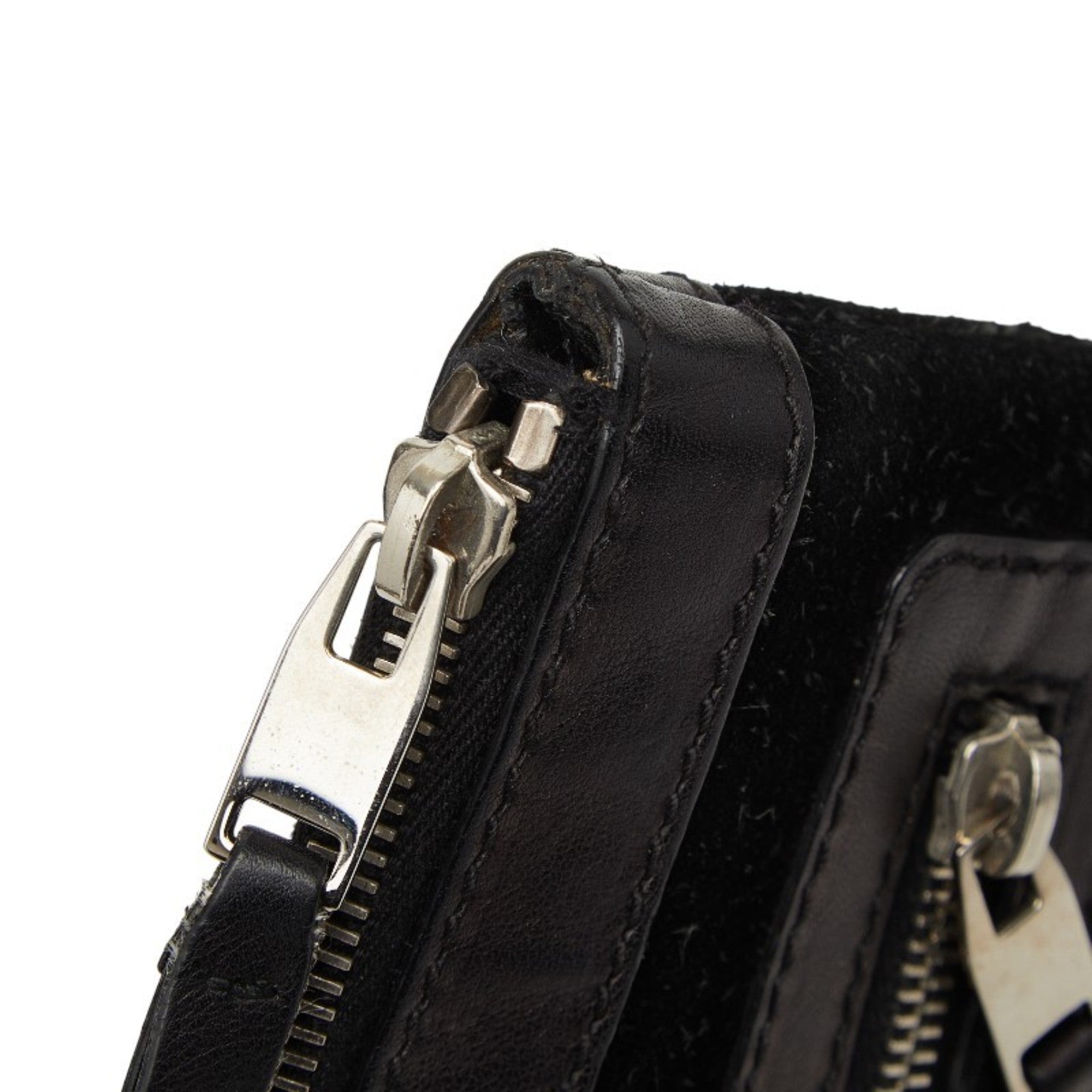 Balenciaga Black Suede Leather Clutch