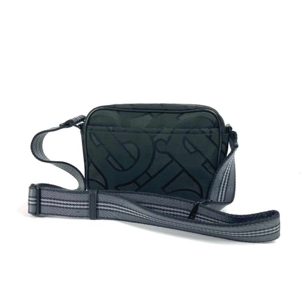 Burberry Black Gray Nylon Canvas Pochette Shoulder Bag