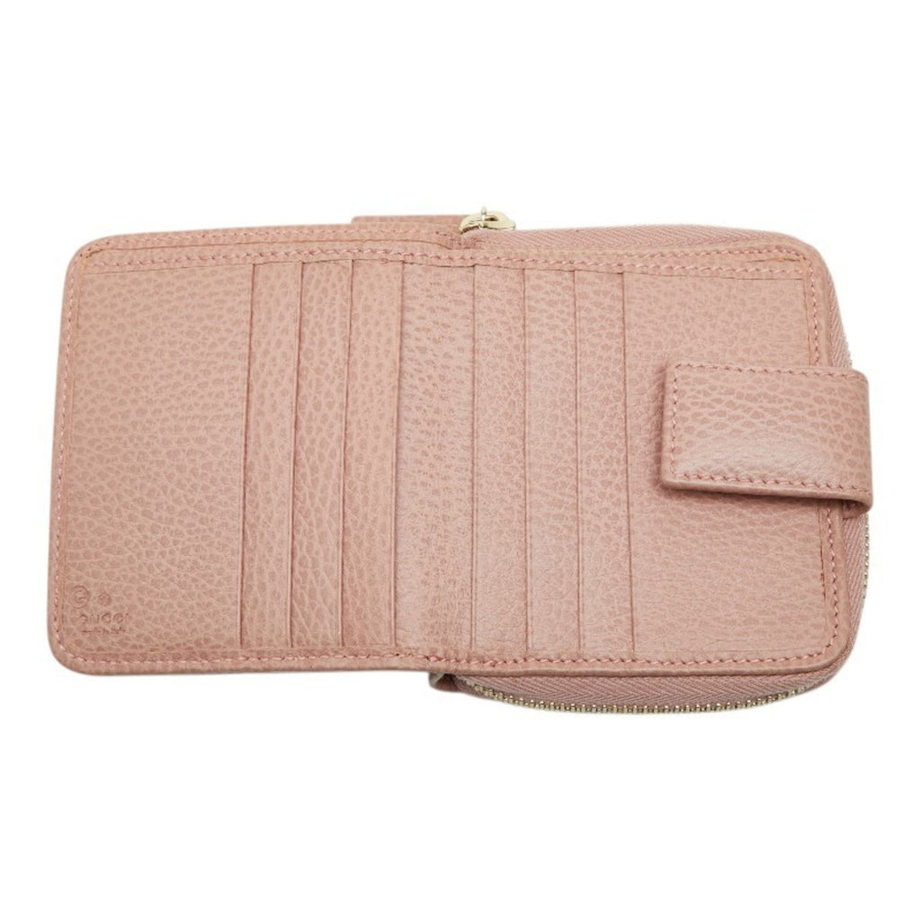 Gucci Beige Pink Canvas Leather Wallet (Bi-Fold) (Pre-Owned)