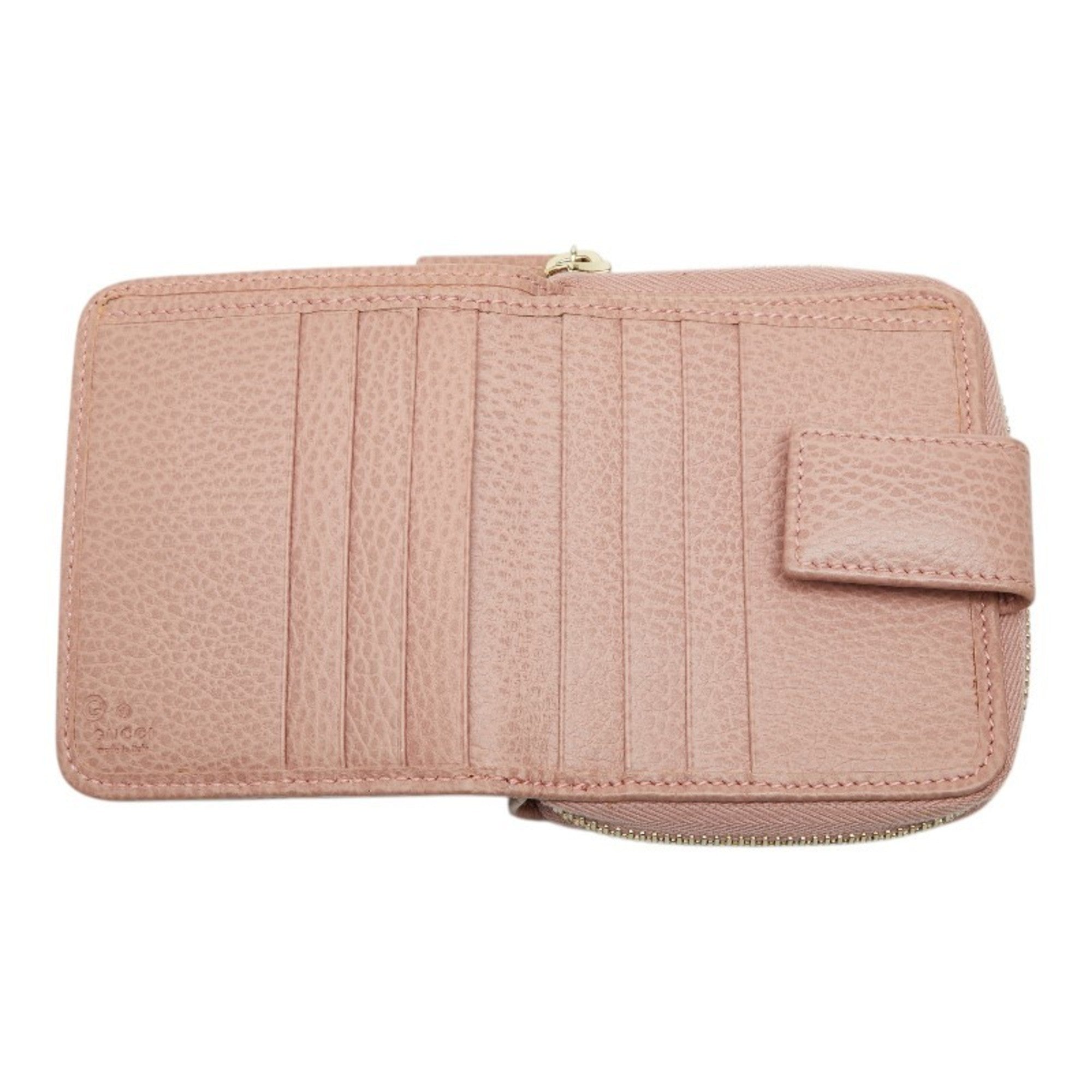 Gucci Beige Pink Canvas Leather Wallet (Bi-Fold) (Pre-Owned)