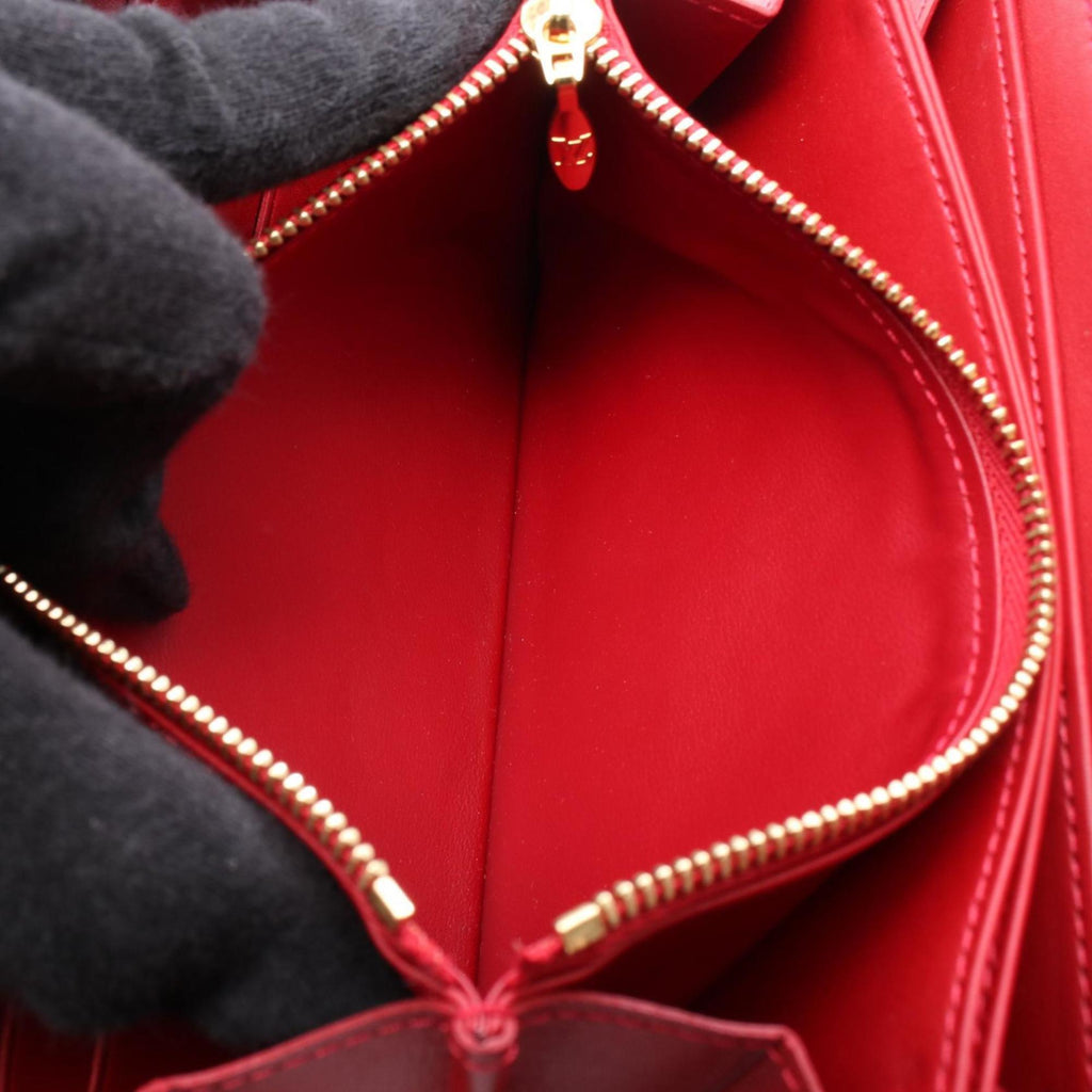 Louis Vuitton Bordeaux Red Color Leather Long Wallet
