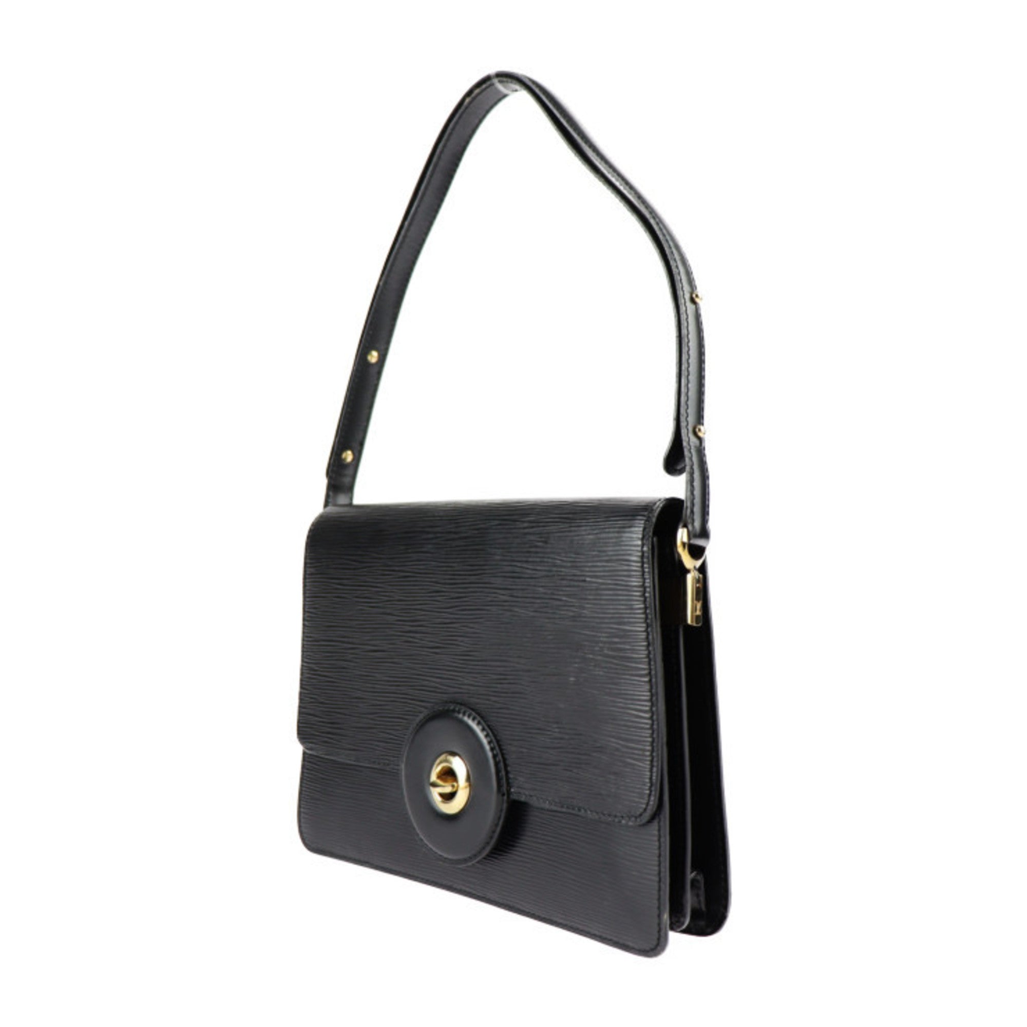 Louis Vuitton Black Epi Leather Handbag Shoulder Bag Tote Bag