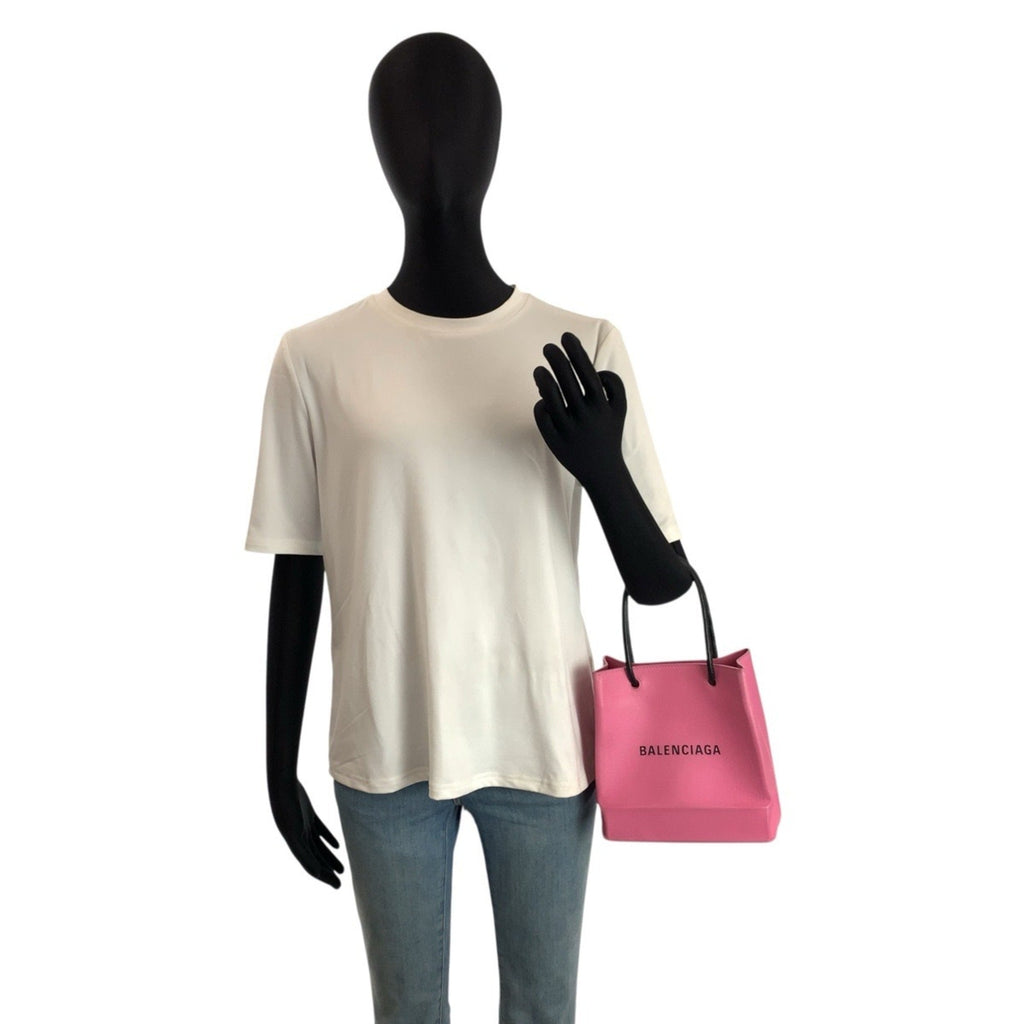 Balenciaga Black Pink Leather Shoulder Bag Tote