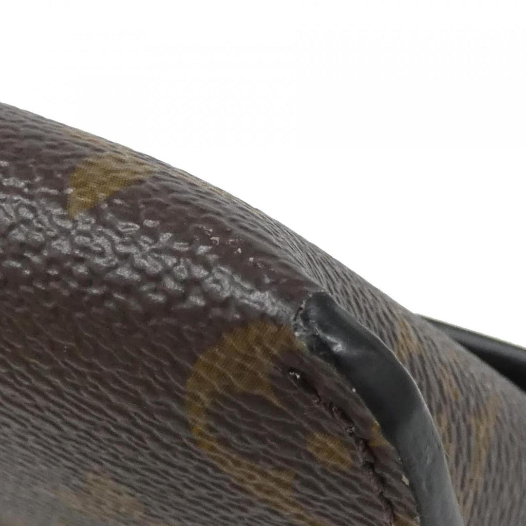 Louis Vuitton Black Brown Coated Canvas Leather Shoulder Bag