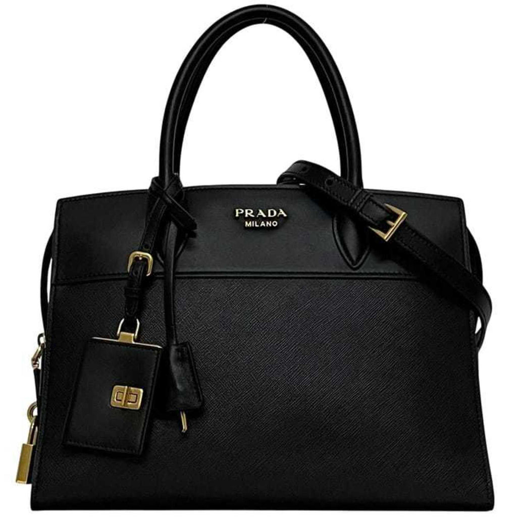 Prada Black Nero Leather Handbag Shoulder Bag