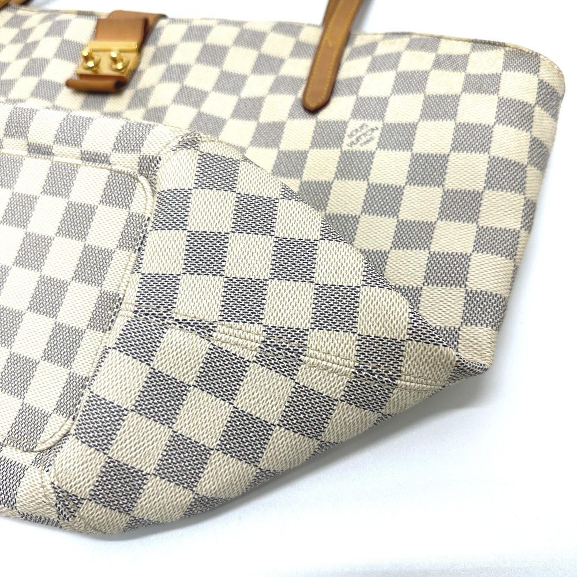 Louis Vuitton White Damier Azur Shoulder Bag Tote Bag