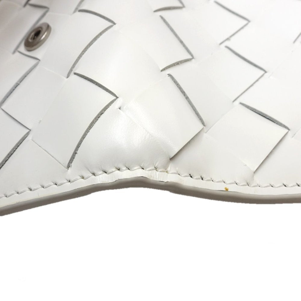 Bottega Veneta Intrecciato White Leather Wallet (Tri-Fold)