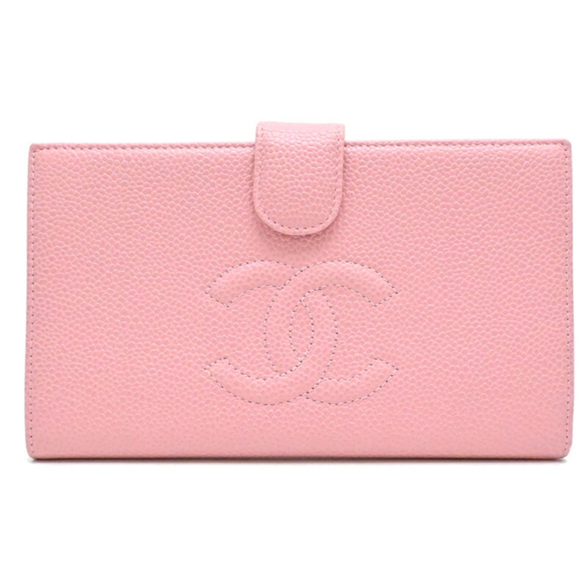 Chanel Pink Grained Calfskin Wallet (Bi-Fold)