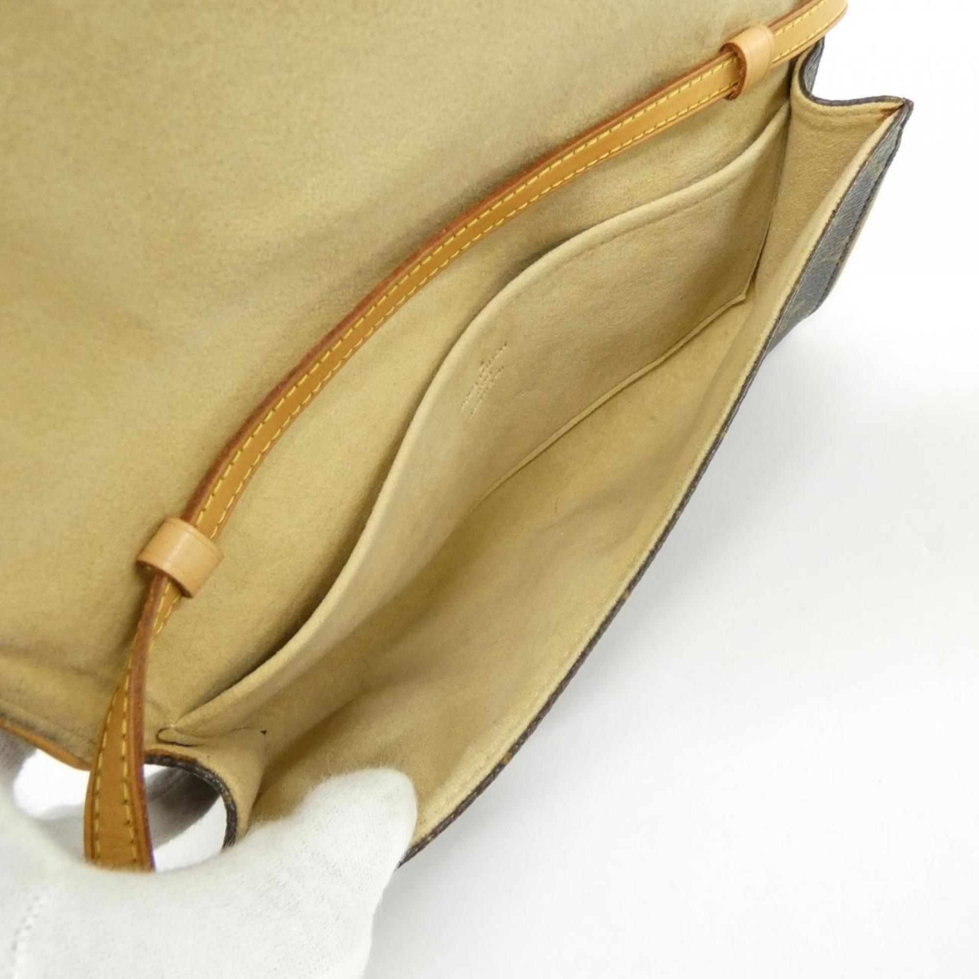Louis Vuitton Marron Coated Canvas Pochette Shoulder Bag