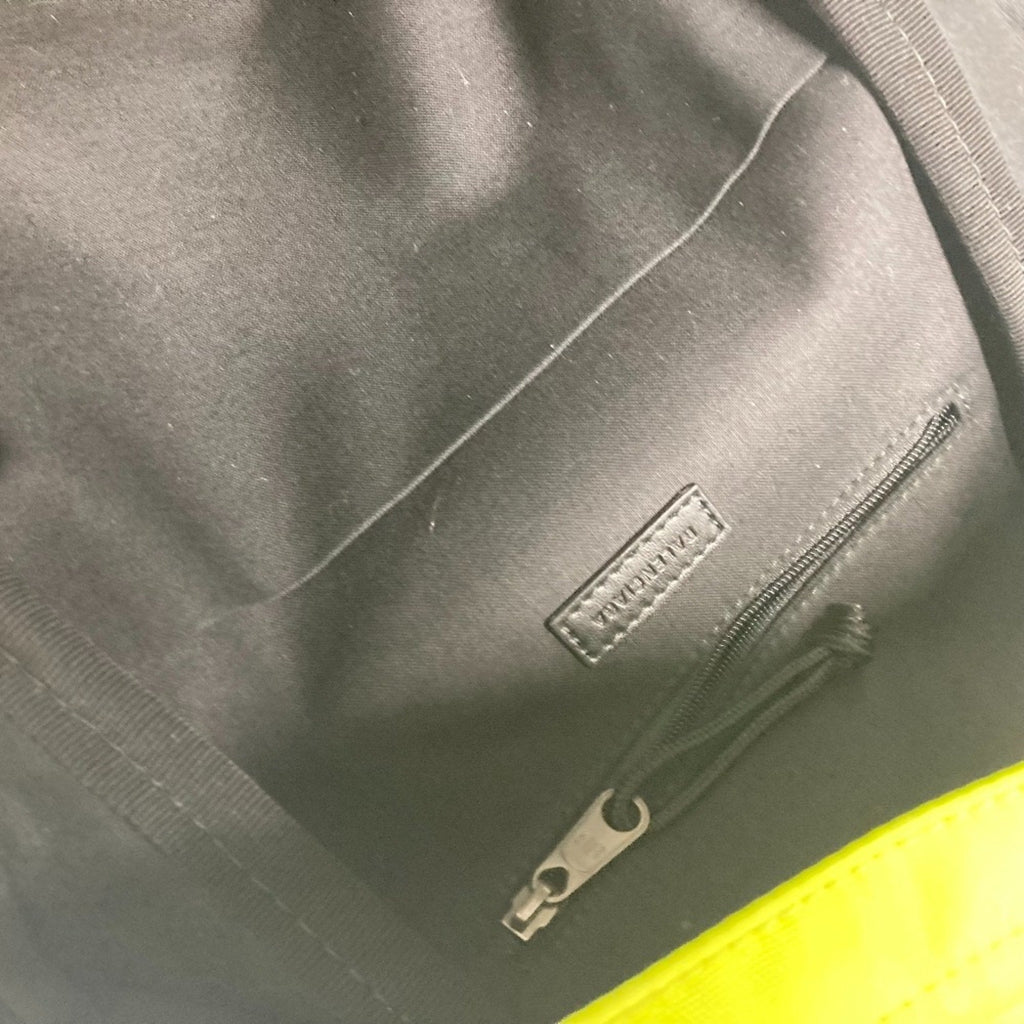 Balenciaga Black Yellow Nylon Canvas Backpack
