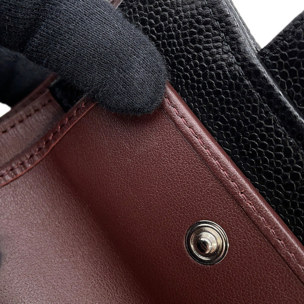 Chanel Black Grained Calfskin Wallet (Tri-Fold)