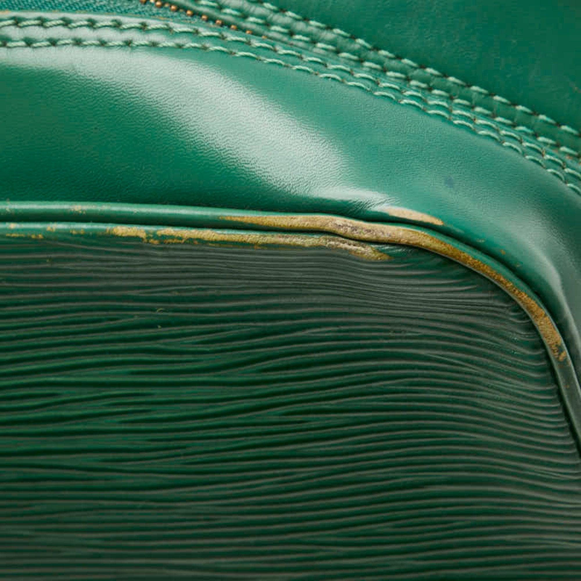 Louis Vuitton Borneo Green Leather Shoulder Bag