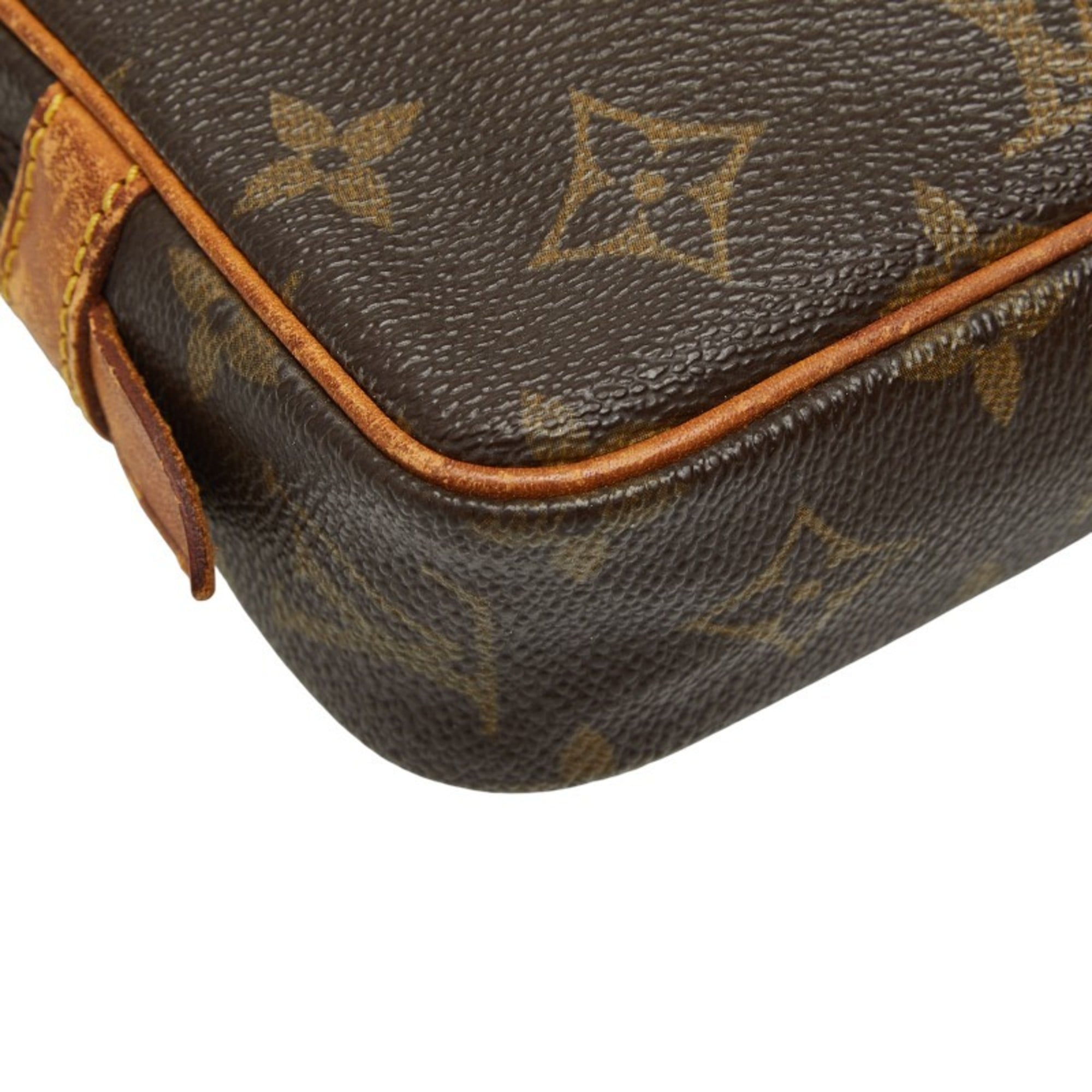 Louis Vuitton Brown Pvc Leather Pochette Shoulder Bag