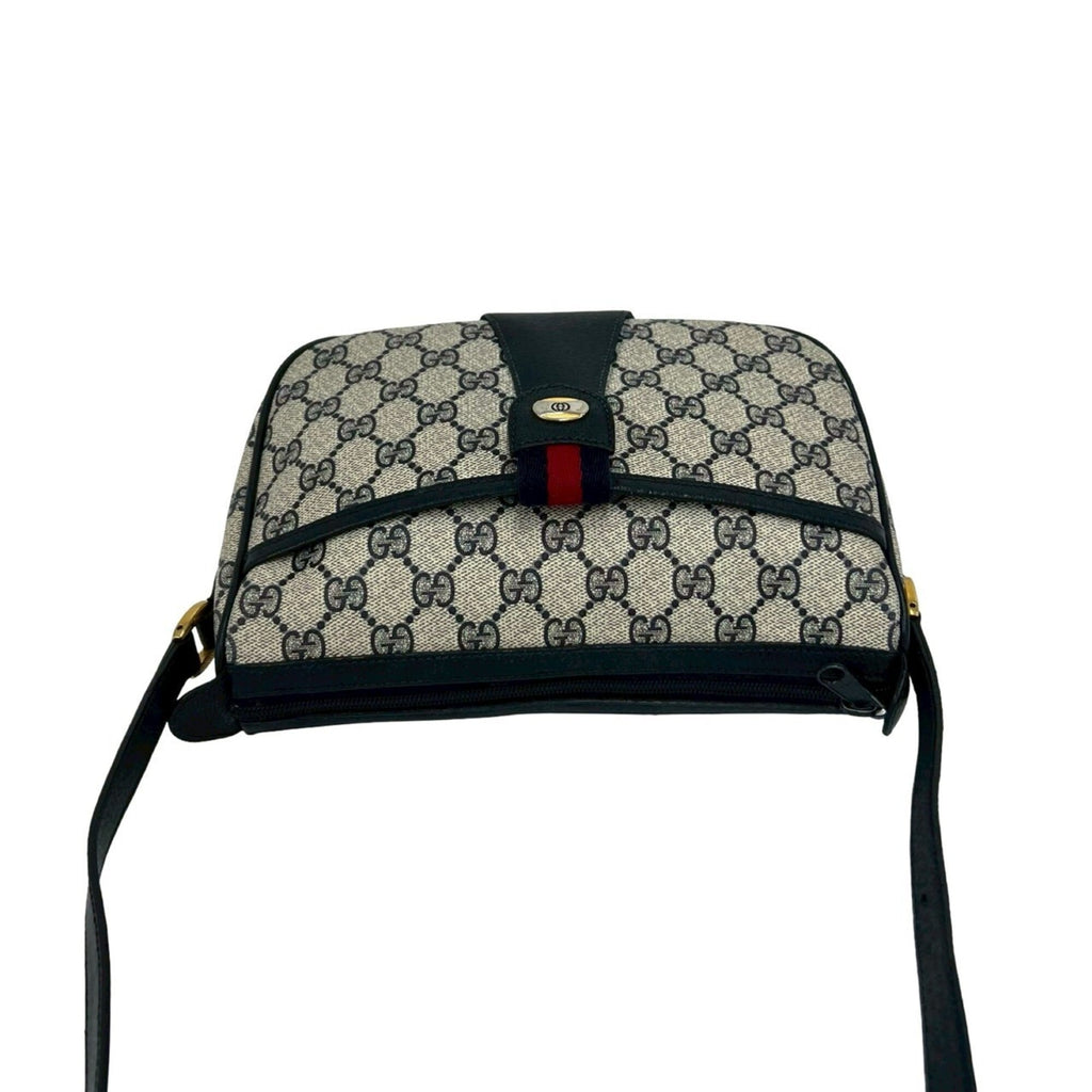 Gucci Navy Red Color Pvc Leather Shoulder Bag (Pre-Owned)