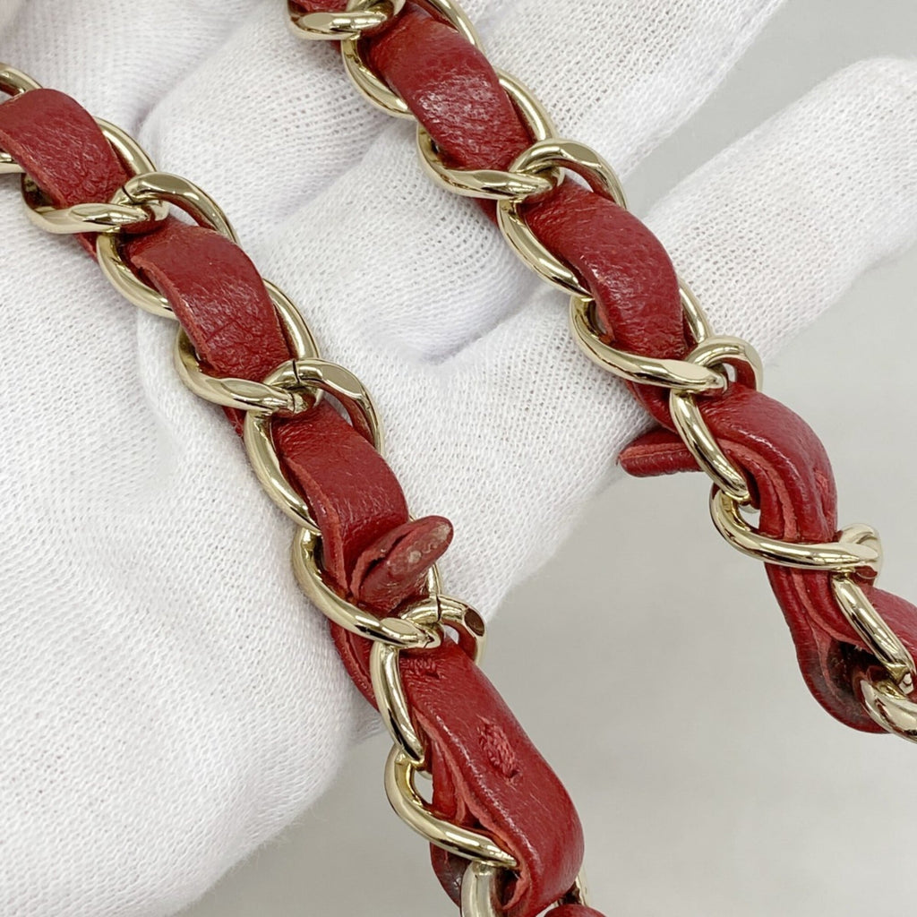 Chanel Red Color Grained Calfskin Handbag