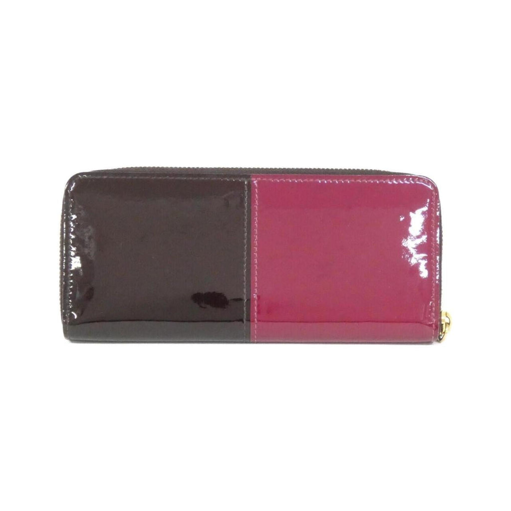 Louis Vuitton Dark Brown Magenta Pink Leather Long Wallet