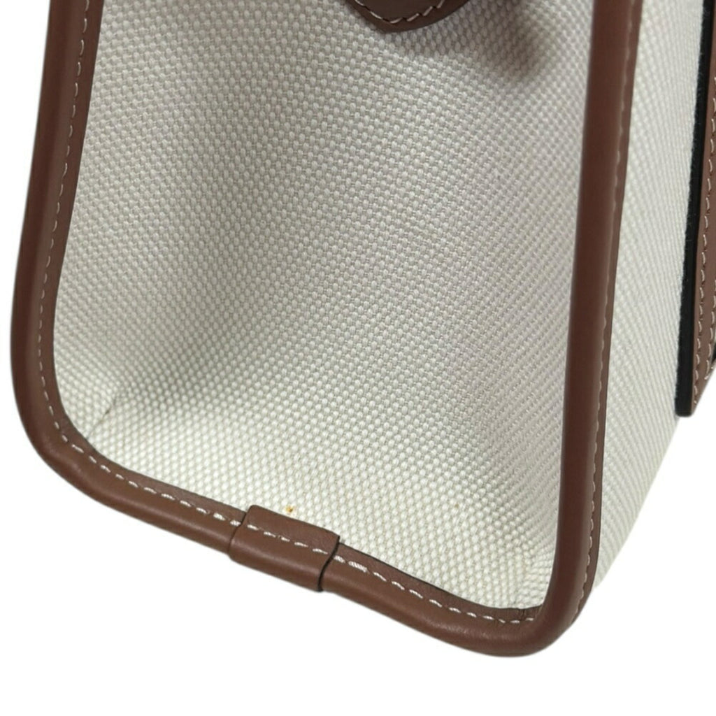 Burberry Beige Brown Canvas Leather Shoulder Bag