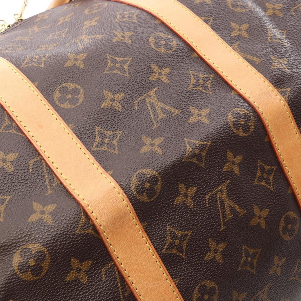 Louis Vuitton Brown Coated Canvas Leather Boston Bag Handbag