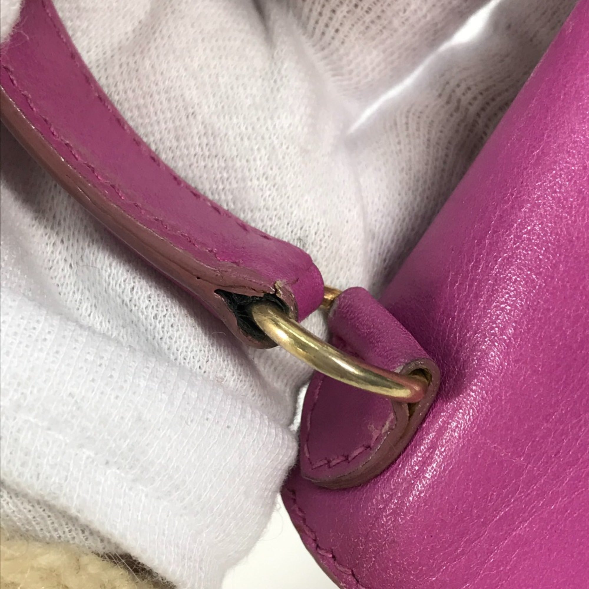 Celine Purple Leather Handbag