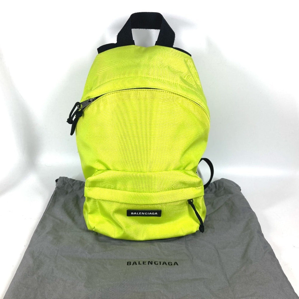 Balenciaga Black Yellow Nylon Canvas Backpack