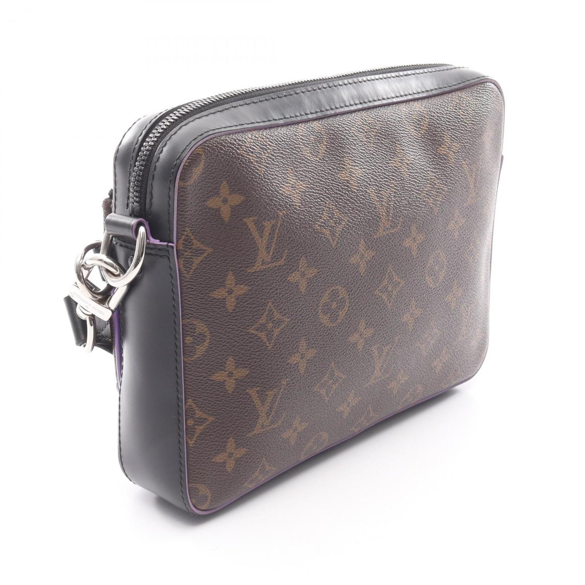 Louis Vuitton Black Brown Monogram Macassar Purple Coated Canvas Shoulder Bag
