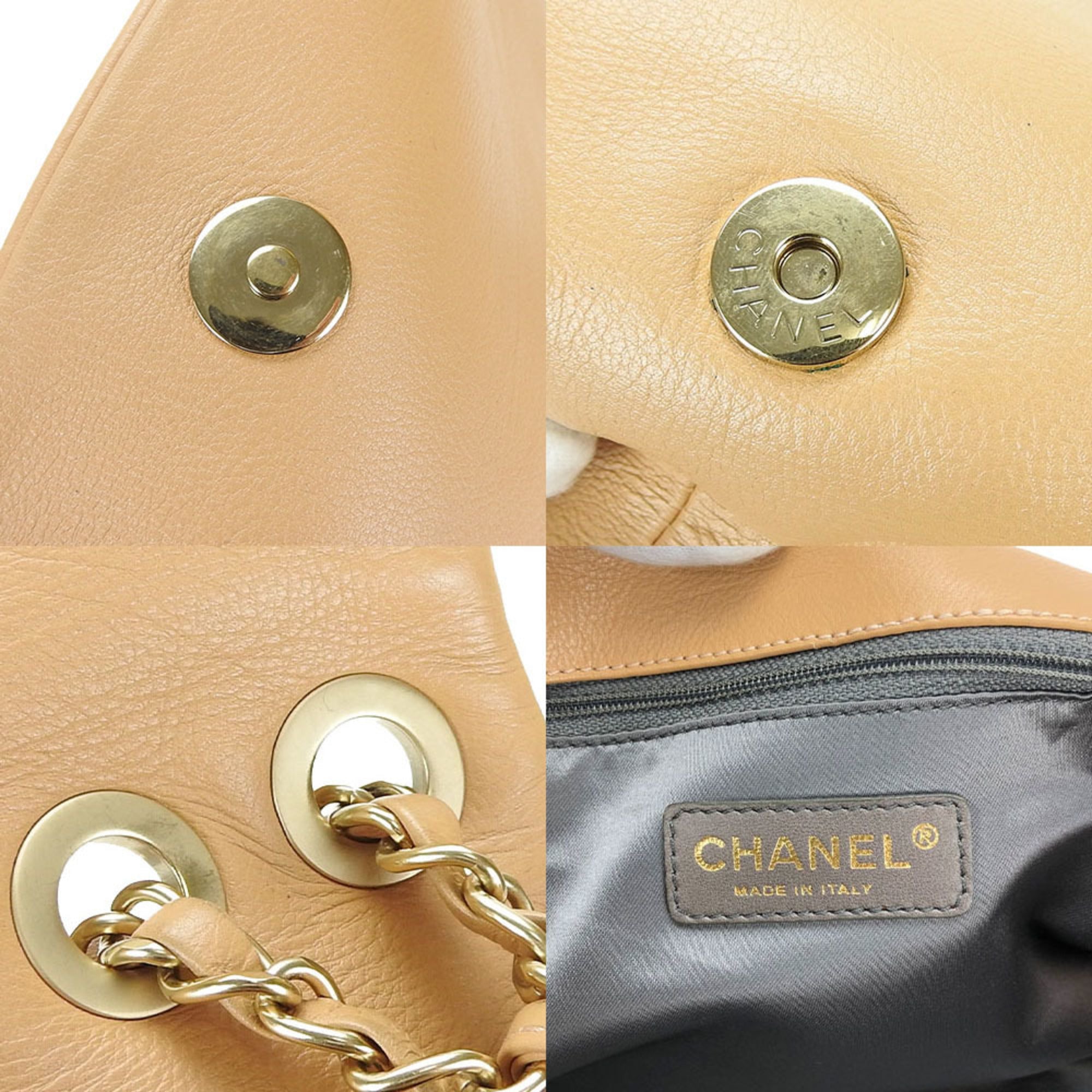Chanel Beige Leather Shoulder Bag