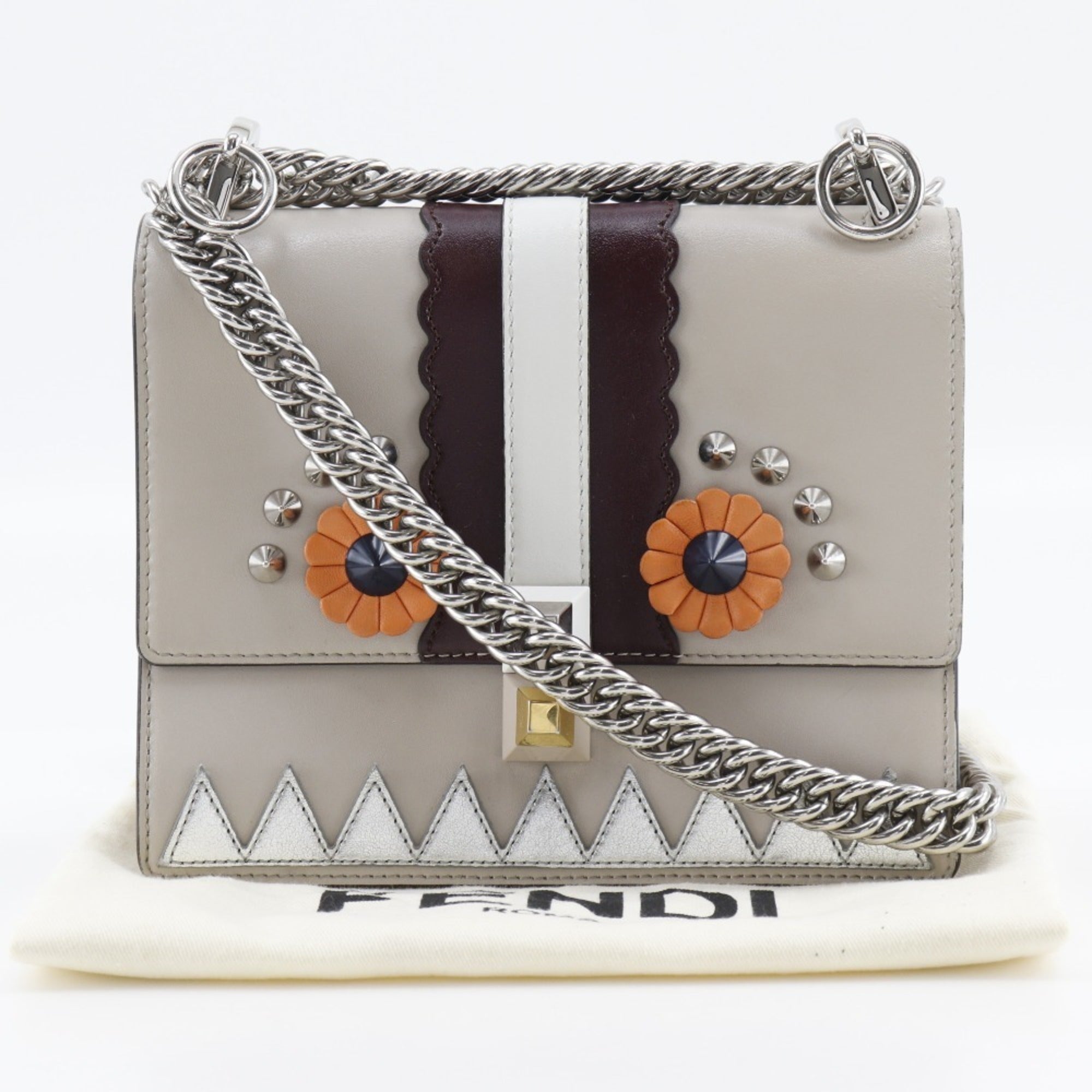 Fendi Beige Leather Shoulder Bag