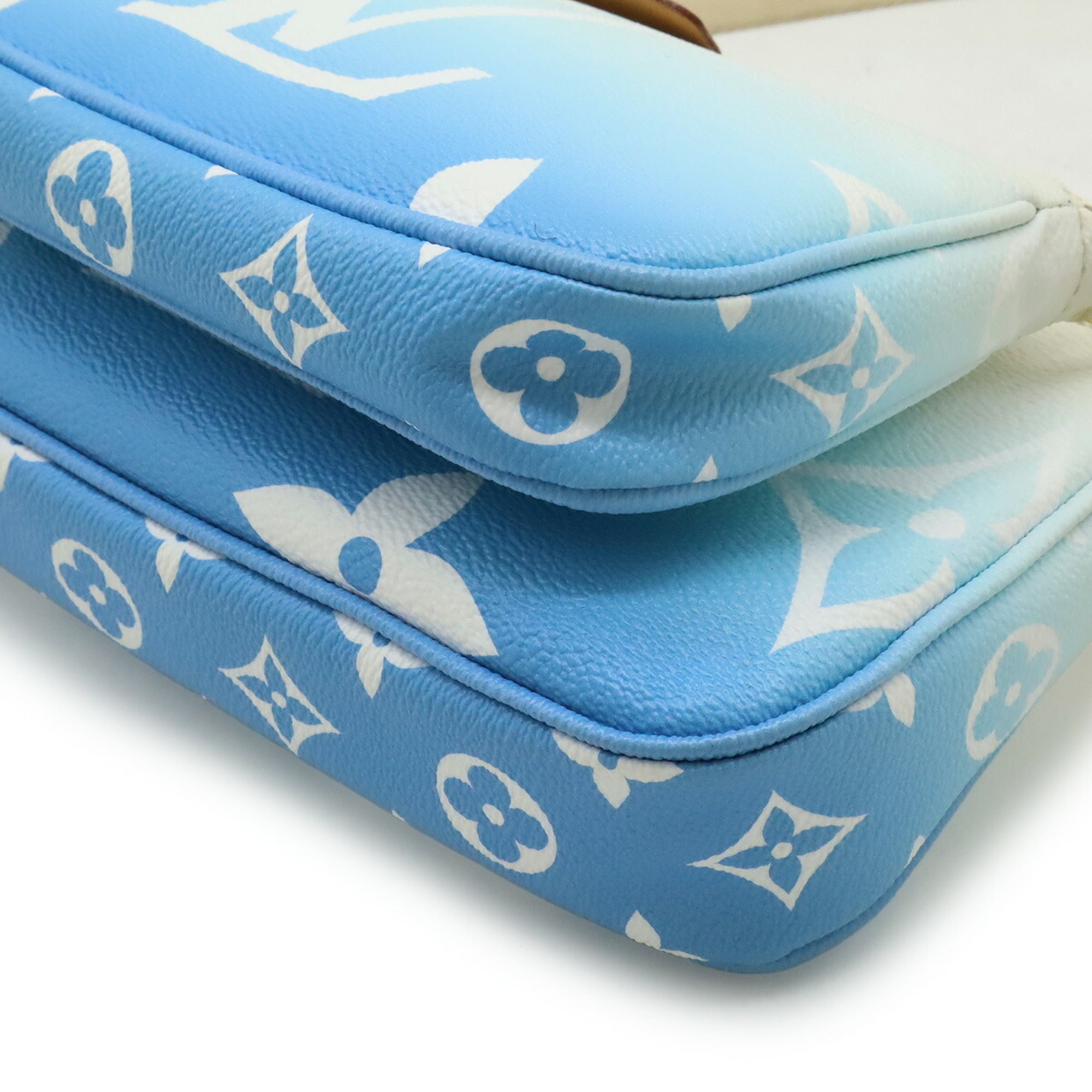 Louis Vuitton Blue Monogram Canvas Pochette Pouch Shoulder Bag