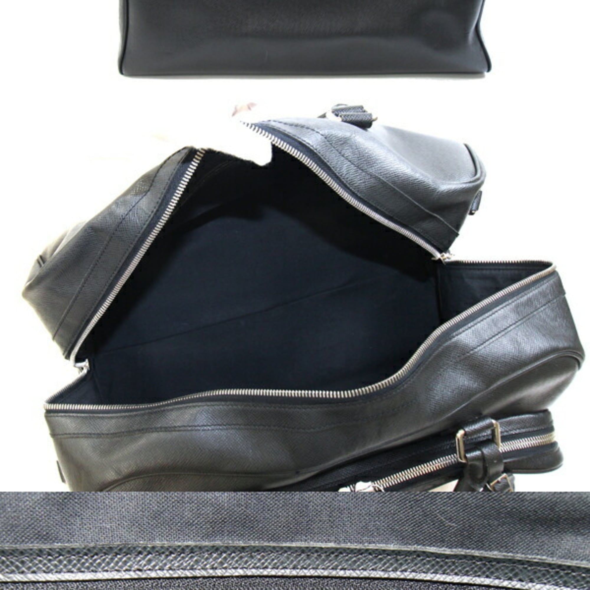 Louis Vuitton Ardoise Black Taiga Leather Leather Boston Bag
