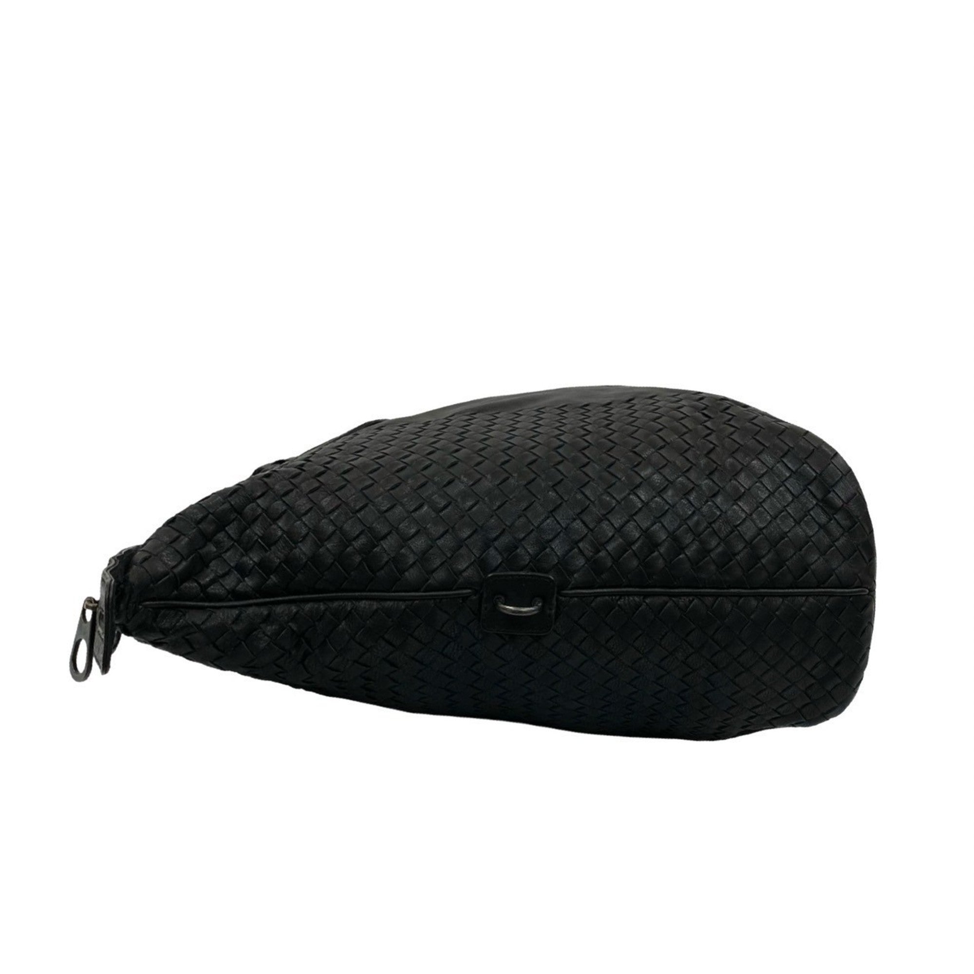 Bottega Veneta Black Leather Boston Bag Handbag